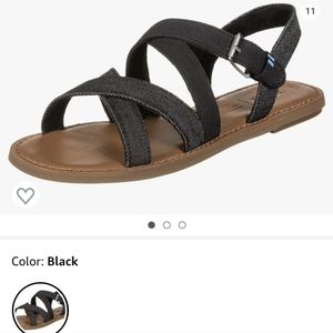 TOMS Black Sicily Sandals